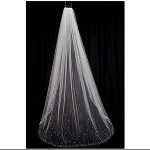 Veil, Rhinestone, Cathedral length. Ivory